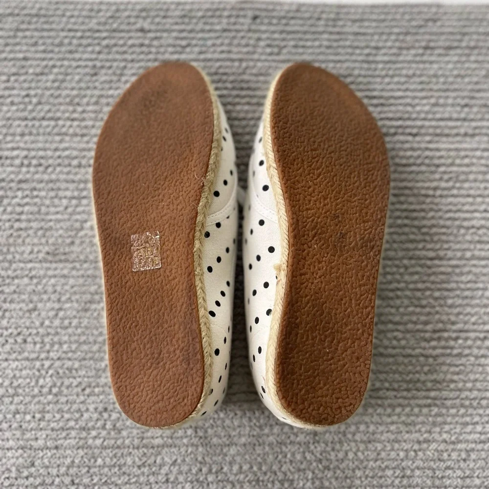 Aldo Ivory Black Polka Dot Tie Espadrilles Size 10
